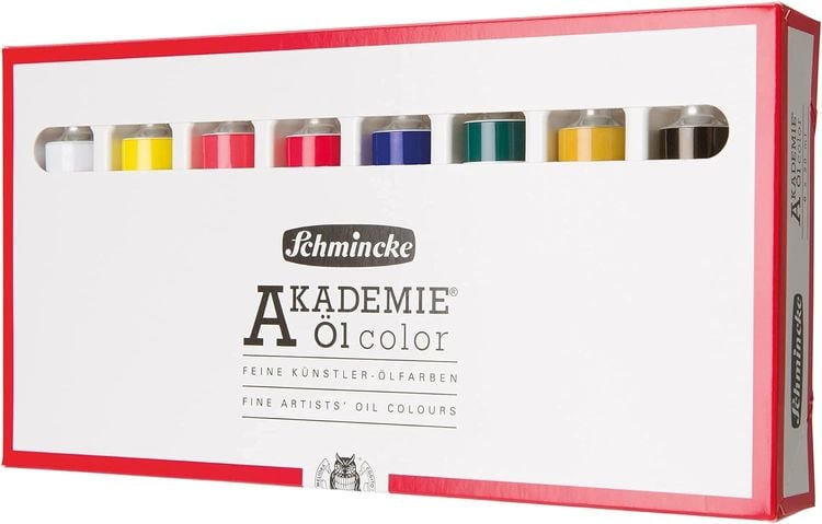 Produktbild: Schmincke Akademie &Ouml;l color, Kartonset, 8 x 20 ml Tuben