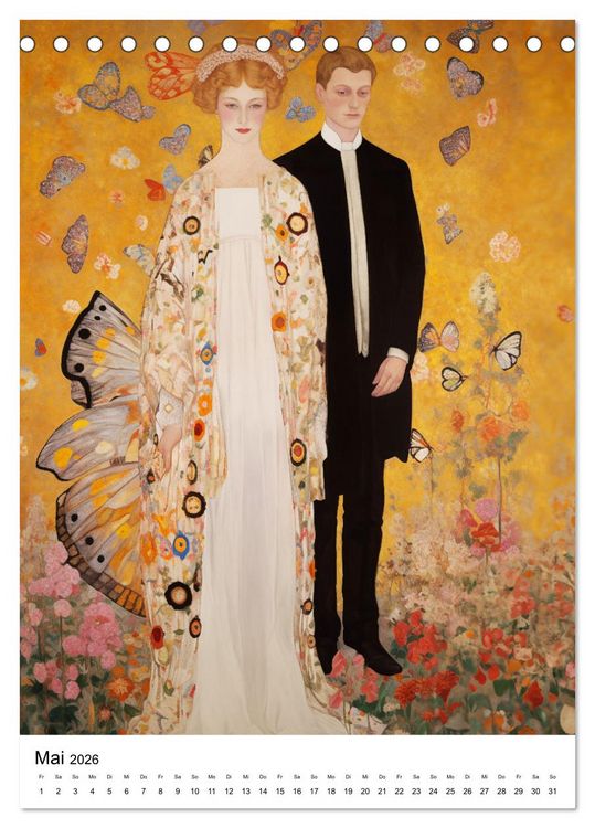 Produktbild: K&uuml;nstliche Impressionen. Ein Jahr in Klimts Natur. (Tischkalender 2026 DIN A5 hoch), CALVENDO Monatskalender