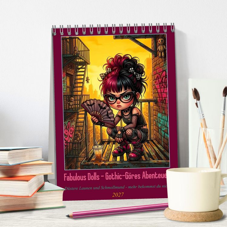 Produktbild: Fabulous Dolls - Gothic-G&ouml;res Abenteuer (Tischkalender 2027 DIN A5 hoch), CALVENDO Monatskalender