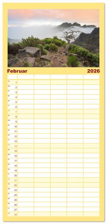 Produktbild: Familienplaner 2026 - Wundersch&ouml;nes Madeira mit 5 Spalten (Wandkalender, 21 x 45 cm) CALVENDO