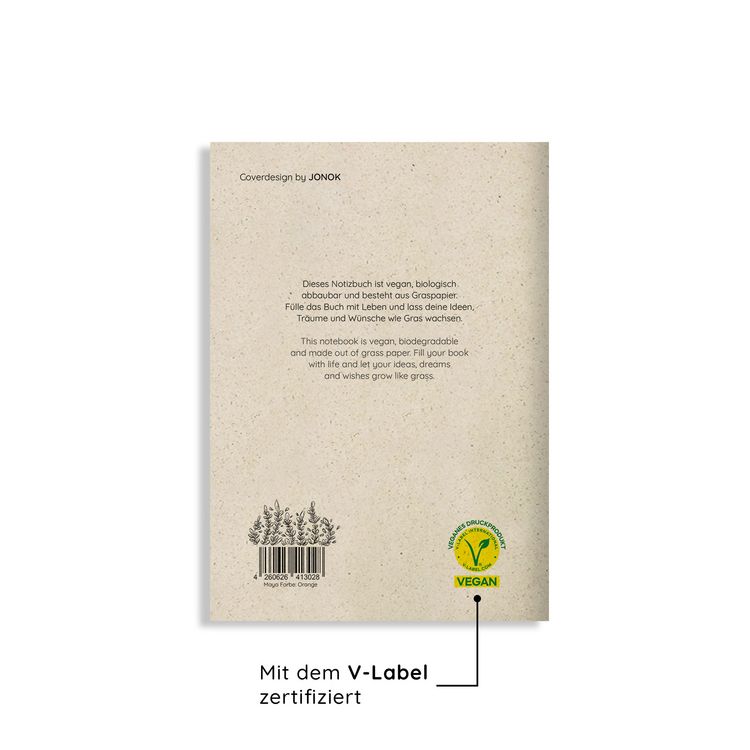 Produktbild: matabooks - A5 Notizheft aus Graspapier - Maya Farbe: Orange
