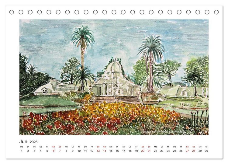 Produktbild: San Francisco in stillen Aquarellen (Tischkalender 2026 DIN A5 quer), CALVENDO Monatskalender