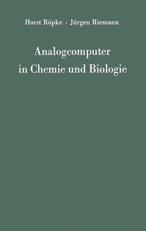 Produktbild: Analogcomputer in Chemie und Biologie