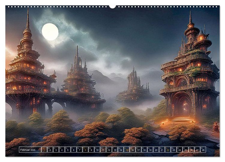 Produktbild: Die Fantasie als Architekt (Wandkalender 2026 DIN A2 quer), CALVENDO Monatskalender