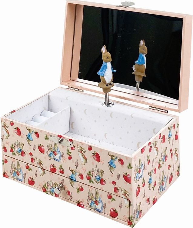 Produktbild: Troussellier - Schmuckschatulle mit Musik, Erdbeeren Peter Hase