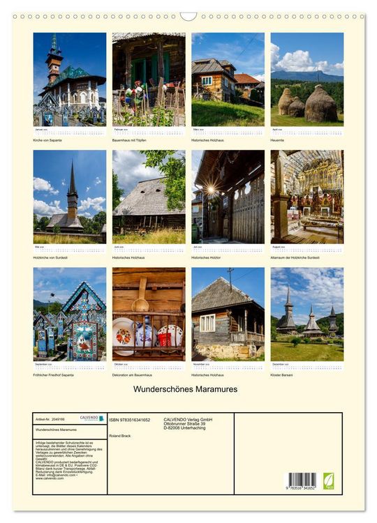 Produktbild: Wundersch&ouml;nes Maramures (Wandkalender 2026 DIN A2 hoch), CALVENDO Monatskalender