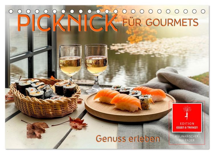 Produktbild: Picknick f&uuml;r Gourmets - Genuss erleben (Tischkalender 2026 DIN A5 quer), CALVENDO Monatskalender