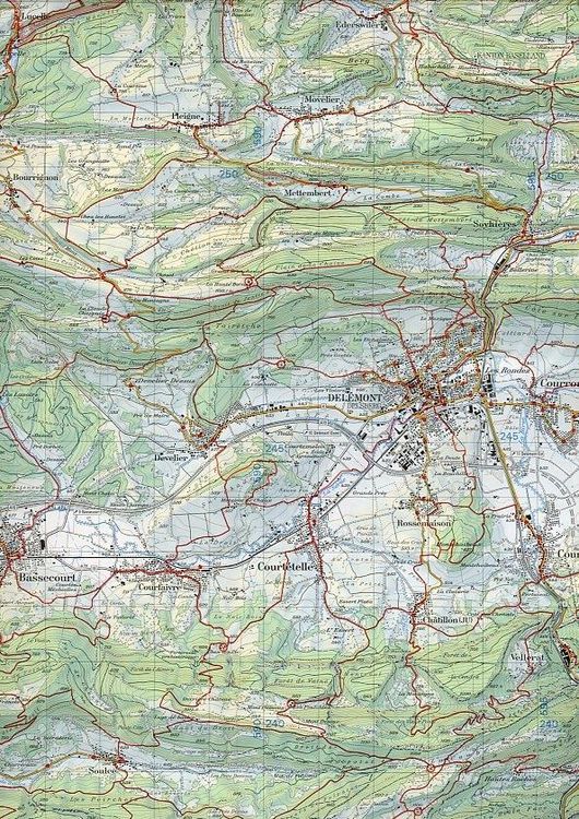 Produktbild: Swisstopo 1 : 50 000 Del&eacute;mont