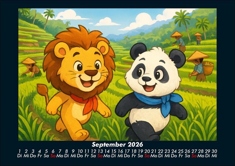 Produktbild: Buschi und Pippin - Abenteuer in Asien 2026 Fotokalender DIN A5