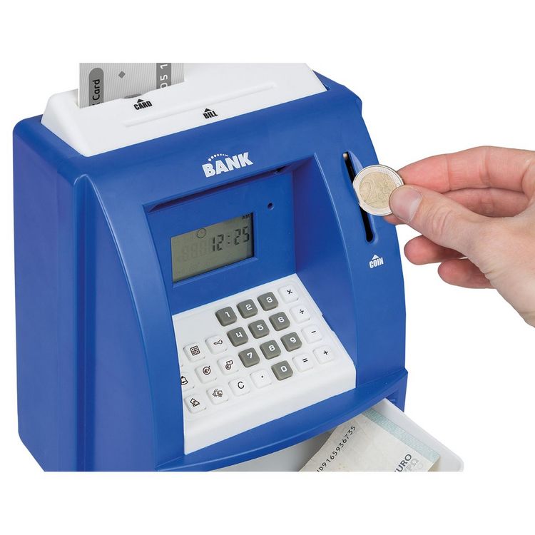 Produktbild: Idena Spardose Geldautomat mit Sound blau
