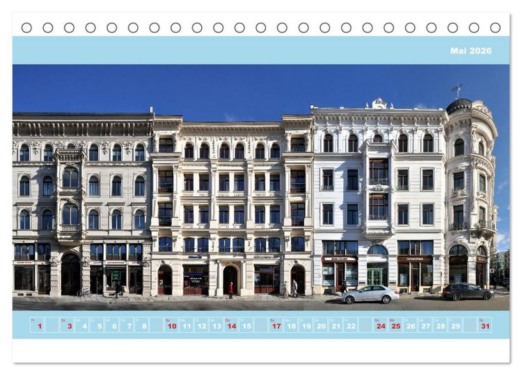 Produktbild: Leipzig Fassade 2026 (Tischkalender 2026 DIN A5 quer), CALVENDO Monatskalender
