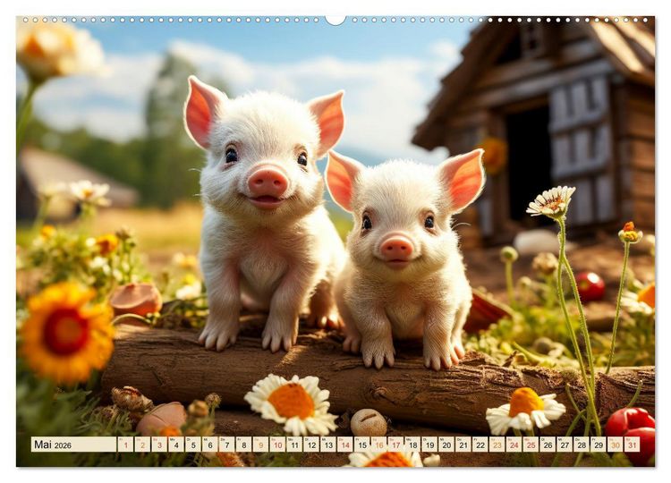 Produktbild: Viele Tiere auf dem Bauernhof (hochwertiger Premium Wandkalender 2026 DIN A2 quer), Kunstdruck in Hochglanz