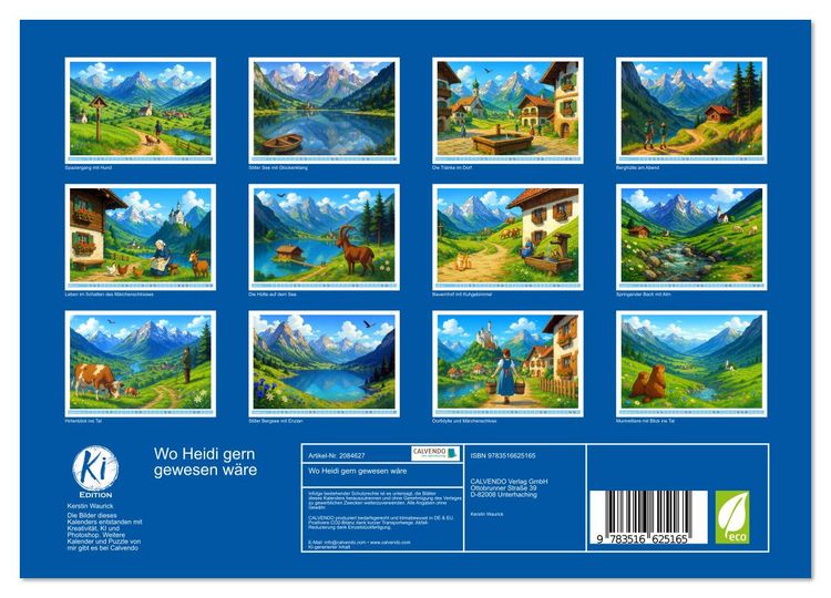 Produktbild: Wo Heidi gern gewesen w&auml;re (Wandkalender 2026 DIN A4 quer), CALVENDO Monatskalender