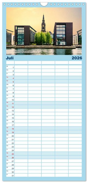 Produktbild: Familienplaner 2026 - Kopenhagen - Die wundervolle Hafenstadt mit 5 Spalten (Wandkalender, 21 x 45 cm) CALVENDO