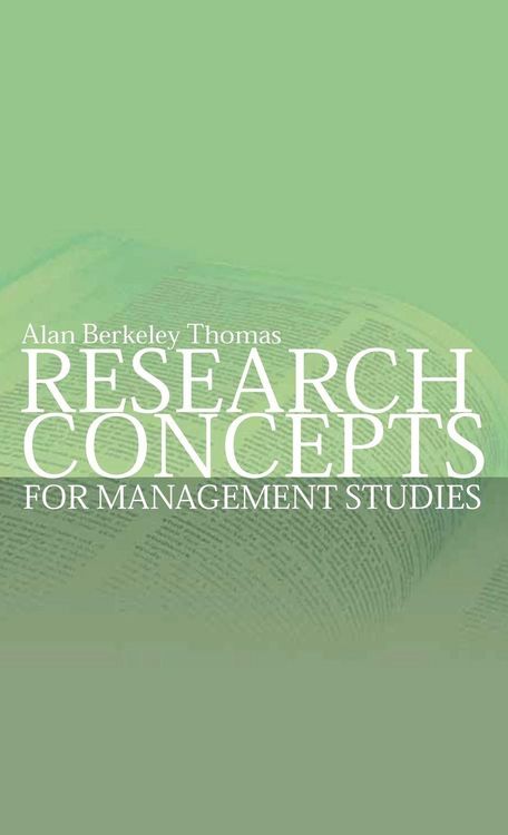 Produktbild: Research Concepts for Management Studies