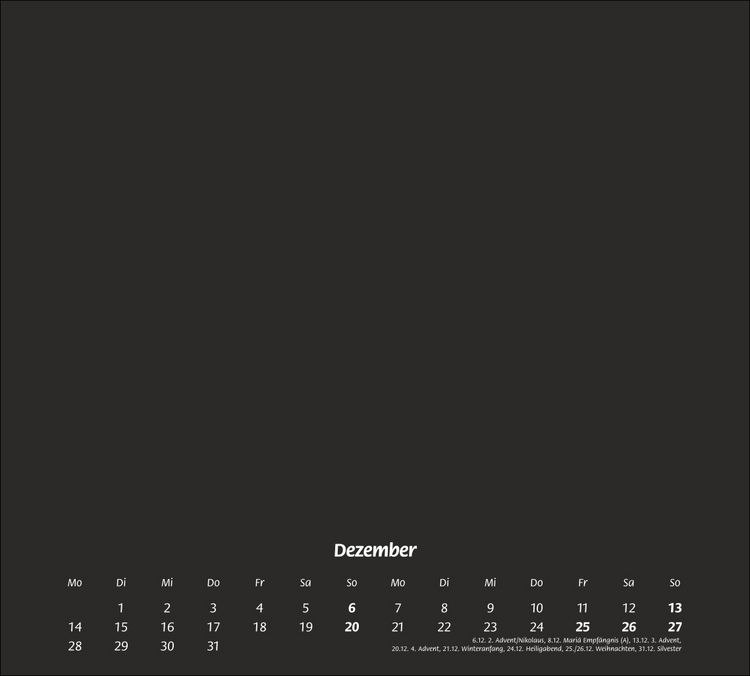 Produktbild: Times&more Bastelkalender schwarz 2026