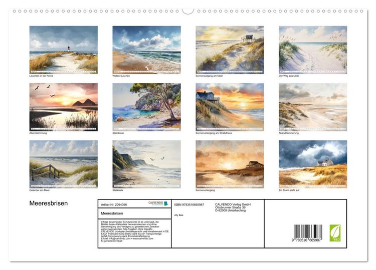 Produktbild: Meeresbrisen (hochwertiger Premium Wandkalender 2026 DIN A2 quer), Kunstdruck in Hochglanz