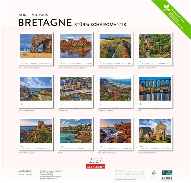 Produktbild: Bretagne Kalender 2027 - St&uuml;rmische Romantik