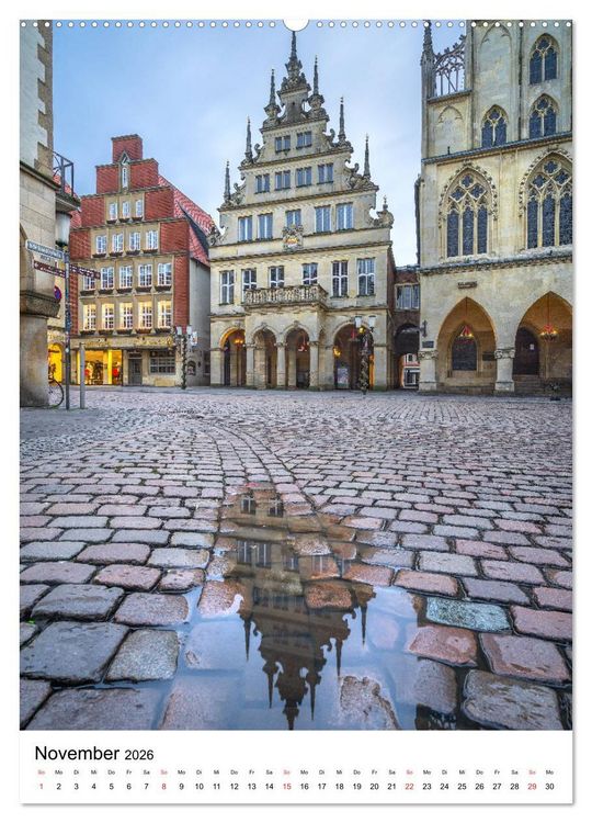 Produktbild: M&uuml;nster - Spiegelwelten einer Stadt (hochwertiger Premium Wandkalender 2026 DIN A2 hoch), Kunstdruck in Hochglanz
