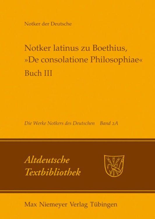 Produktbild: Notker latinus zu Boethius, 'De consolatione Philosophiae'