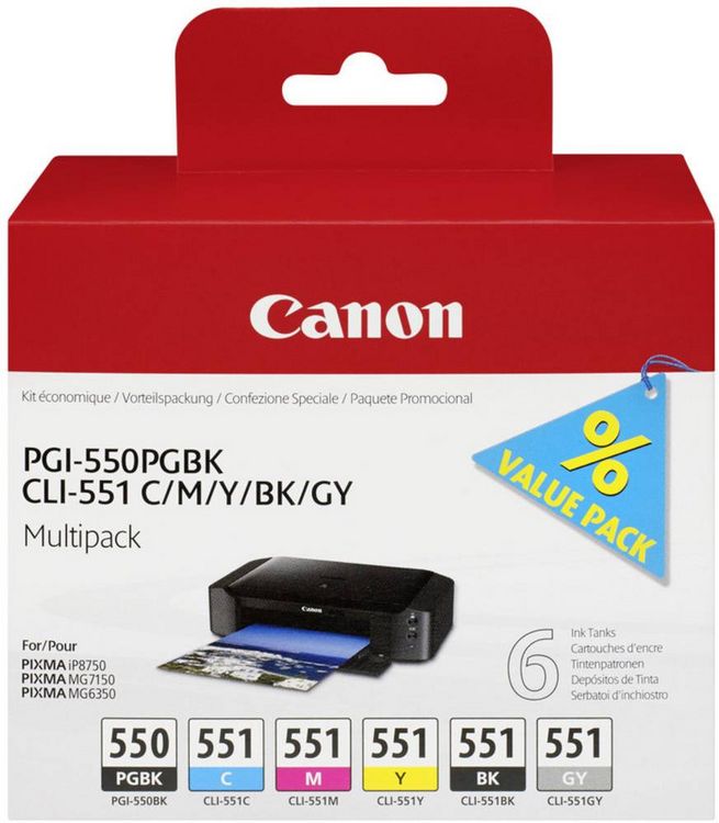 Produktbild: CANON Tintenpatronen/Druckk&ouml;pfe f&uuml;r Inkjetdrucker/Multifunktionsger&auml;te
