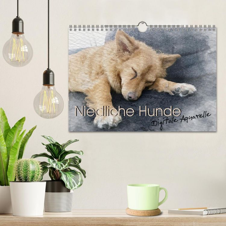 Produktbild: Niedliche Hunde - Digitale Aquarelle (Wandkalender 2026 DIN A4 quer), CALVENDO Monatskalender