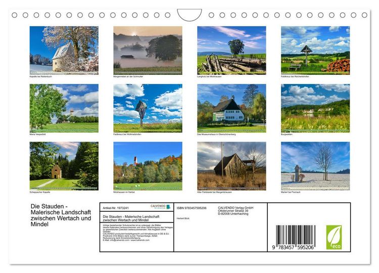 Produktbild: Die Stauden - Malerische Landschaft zwischen Wertach und Mindel (Wandkalender 2026 DIN A4 quer), CALVENDO Monatskalender