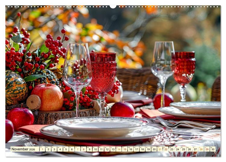 Produktbild: Gedeckter Tisch f&uuml;r Gourmets (hochwertiger Premium Wandkalender 2026 DIN A2 quer), Kunstdruck in Hochglanz