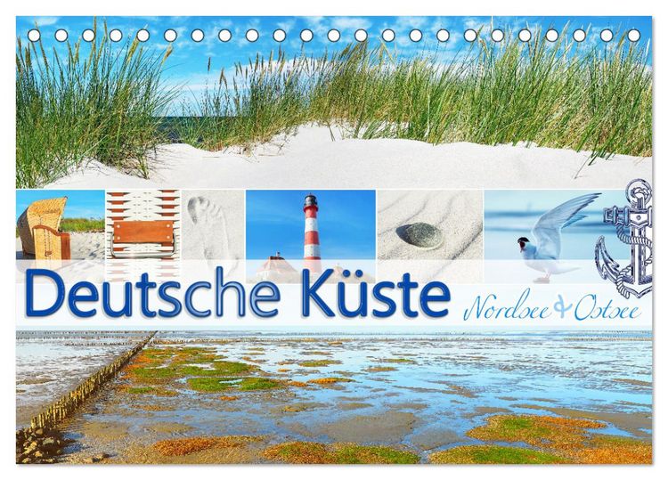 Produktbild: Deutsche K&uuml;ste - Nordsee und Ostsee (Tischkalender 2026 DIN A5 quer), CALVENDO Monatskalender