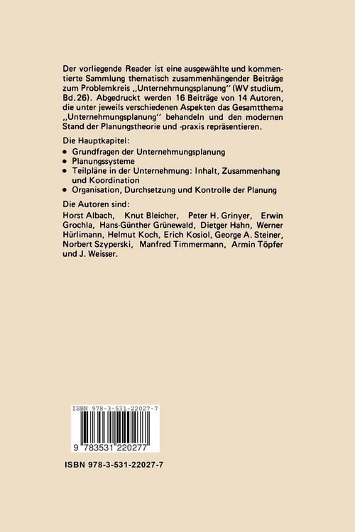 Produktbild: Unternehmungsplanung