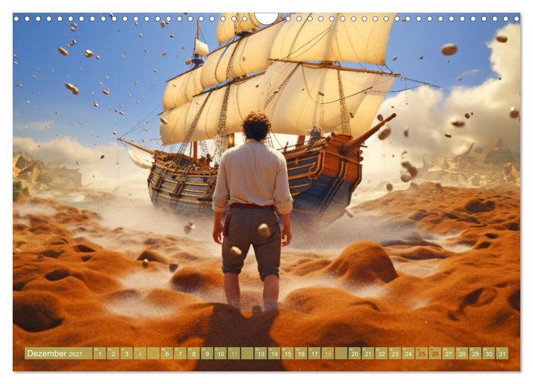Produktbild: Lesezeichen f&uuml;r das ganze Jahr - 12 Monate mit inspirierender Weltliteratur (Wandkalender 2027 DIN A3 quer), CALVENDO Monatskalender