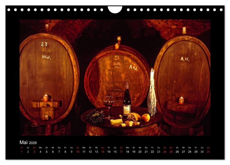 Produktbild: Wein - Reben, Wingerte und historische Weinkeller (Wandkalender 2026 DIN A4 quer), CALVENDO Monatskalender