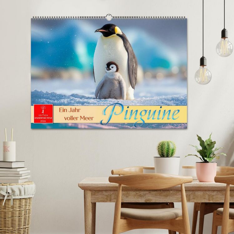 Produktbild: Pinguine - ein Jahr voller Meer (Wandkalender 2026 DIN A2 quer), CALVENDO Monatskalender