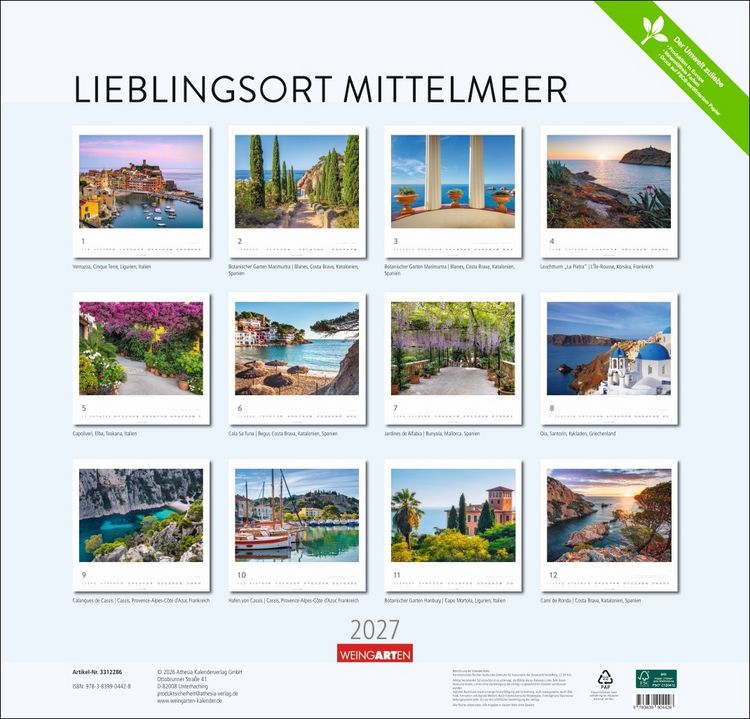 Produktbild: Lieblingsort Mittelmeer Kalender 2027