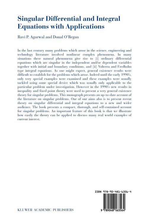 Produktbild: Singular Differential and Integral Equations with Applications
