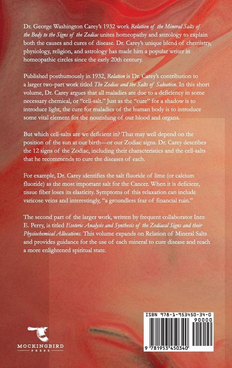 Produktbild: Relation of the Mineral Salts of the Body to the Signs of the Zodiac