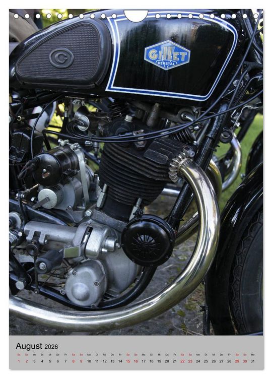 Produktbild: Motorrad Oldtimer - Motoransichten (Wandkalender 2026 DIN A4 hoch), CALVENDO Monatskalender