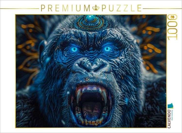 Produktbild: CALVENDO Puzzle Der mutige Gorilla | 1000 Teile Lege-Gr&ouml;&szlig;e 64x48cm Foto-Puzzle f&uuml;r gl&uuml;ckliche Stunden