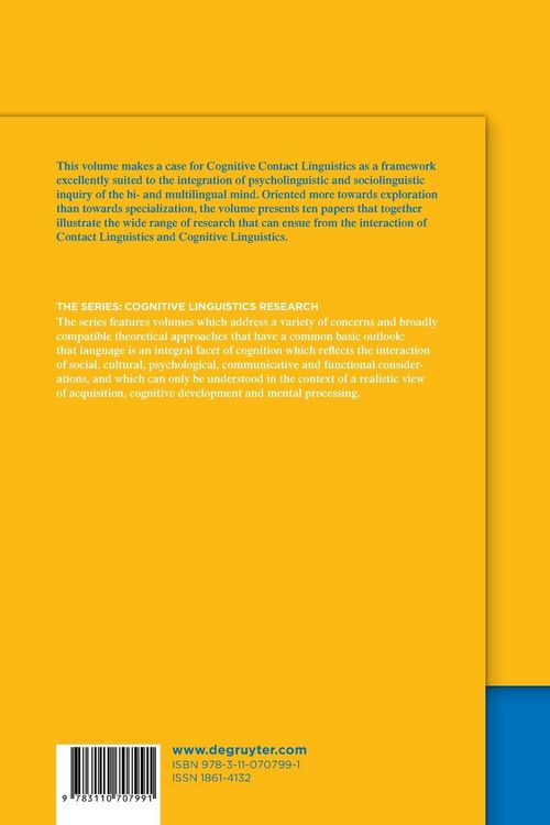 Produktbild: Cognitive Contact Linguistics