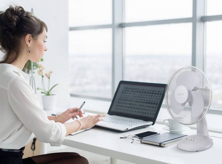 Produktbild: Sygonix Tischventilator 40W (&Oslash; x H) 237mm x 460mm Wei&szlig;