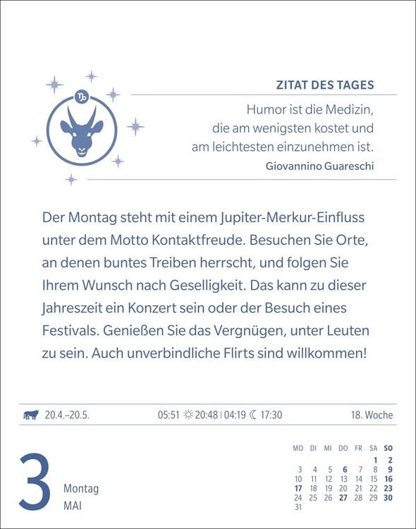 Produktbild: Steinbock Sternzeichenkalender 2027 - Tagesabrei&szlig;kalender - Ihr Horoskop f&uuml;r jeden Tag