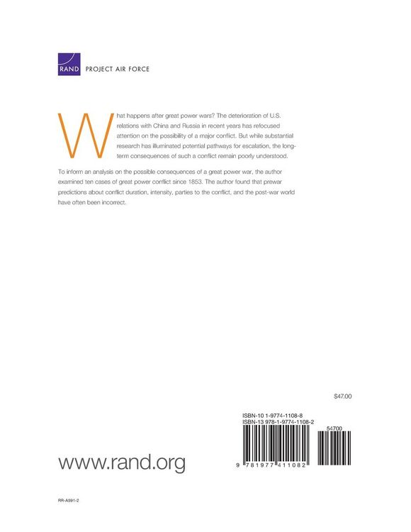 Produktbild: Alternative Futures Following a Great Power War