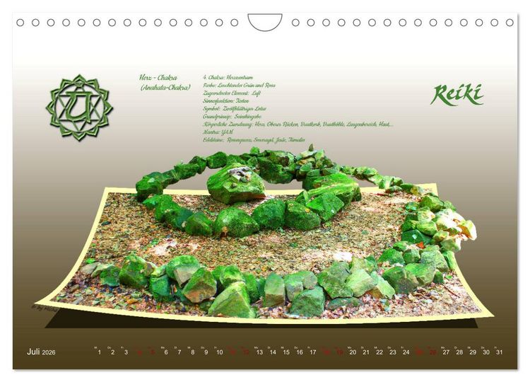 Produktbild: REIKI - Chakren und Lebensregeln (Wandkalender 2026 DIN A4 quer), CALVENDO Monatskalender