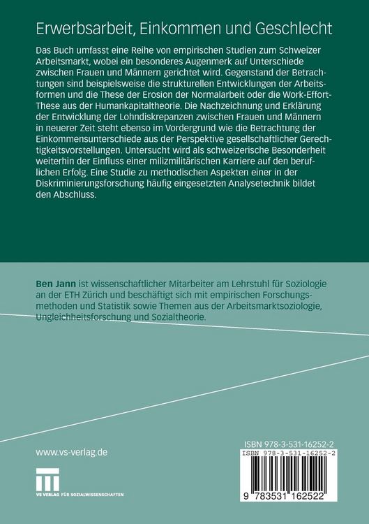 Produktbild: Erwerbsarbeit, Einkommen und Geschlecht