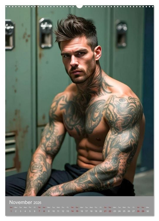 Produktbild: Masculine allure (Wall Calendar 2026 DIN A2 portrait), CALVENDO 12 Month Wall Calendar