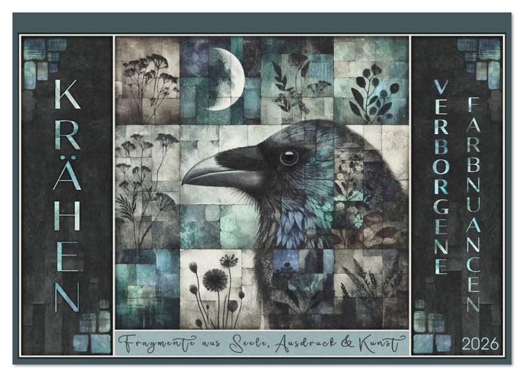 Produktbild: Kr&auml;hen. Verborgene Farbnuancen. Kunst. (Wandkalender 2026 DIN A2 quer), CALVENDO Monatskalender