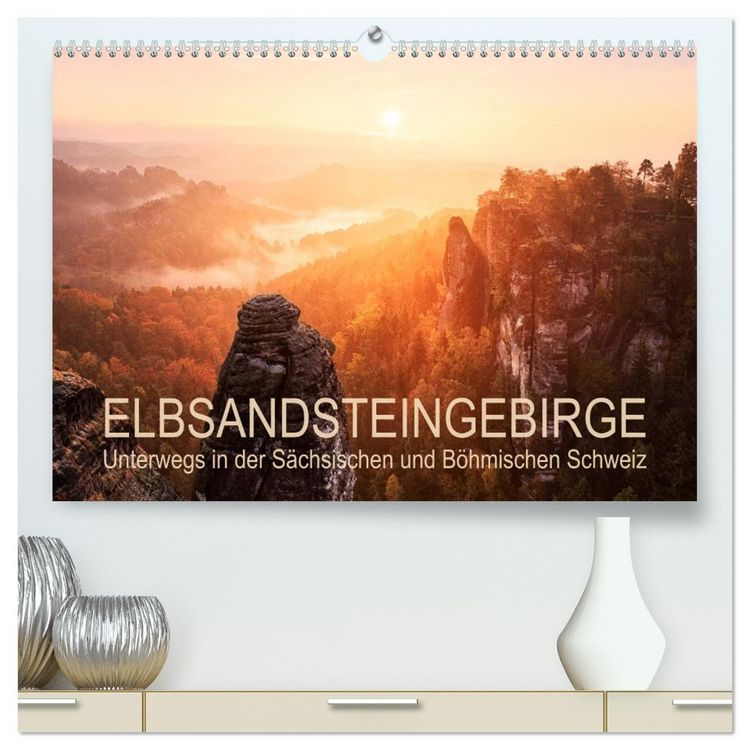 Produktbild: Elbsandsteingebirge: Unterwegs in der S&auml;chsischen und B&ouml;hmischen Schweiz (hochwertiger Premium Wandkalender 2026 DIN A2 quer), Kunstdruck in Hochglanz