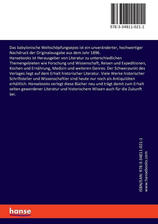 Produktbild: Das babylonische Weltsch&ouml;pfungsepos