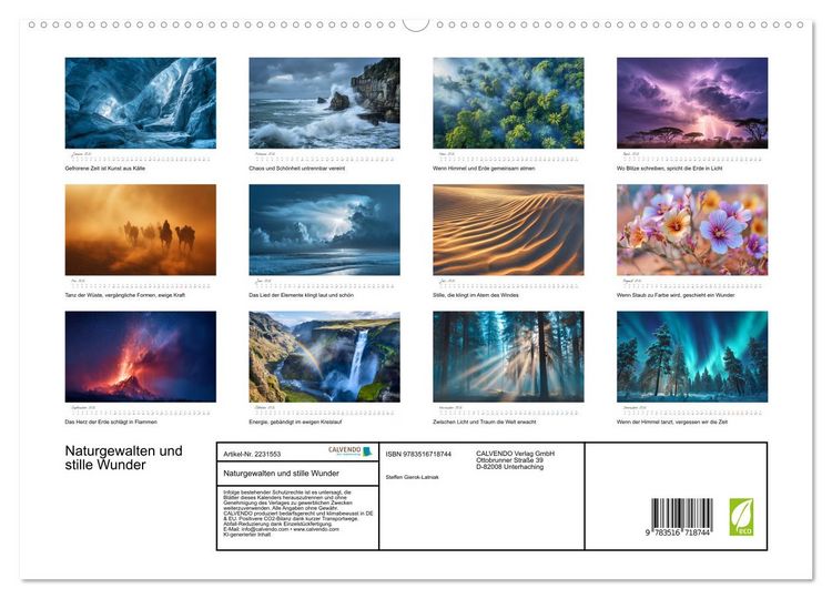 Produktbild: Naturgewalten und stille Wunder (hochwertiger Premium Wandkalender 2026 DIN A2 quer), Kunstdruck in Hochglanz