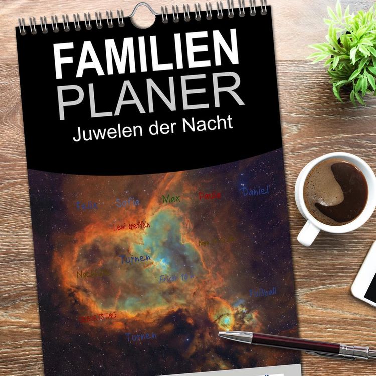 Produktbild: Familienplaner 2026 - Juwelen der Nacht mit 5 Spalten (Wandkalender, 21 x 45 cm) CALVENDO